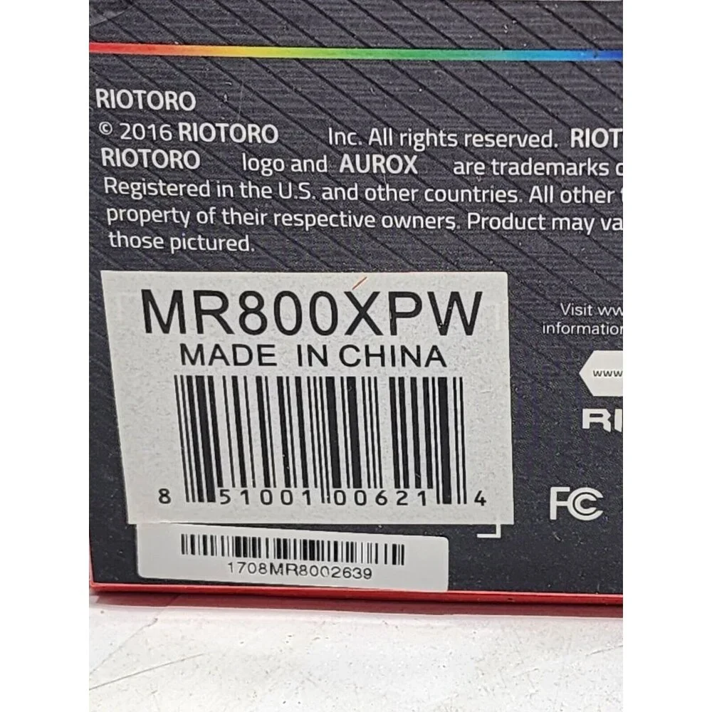 RioToro Aurox White Prism Ultra Precision Wired Gaming Mouse MR800XPW Open Box